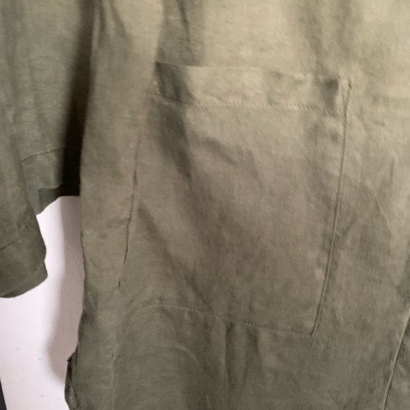 Army Green Linen Jacket 1X - Picture 6 of 6